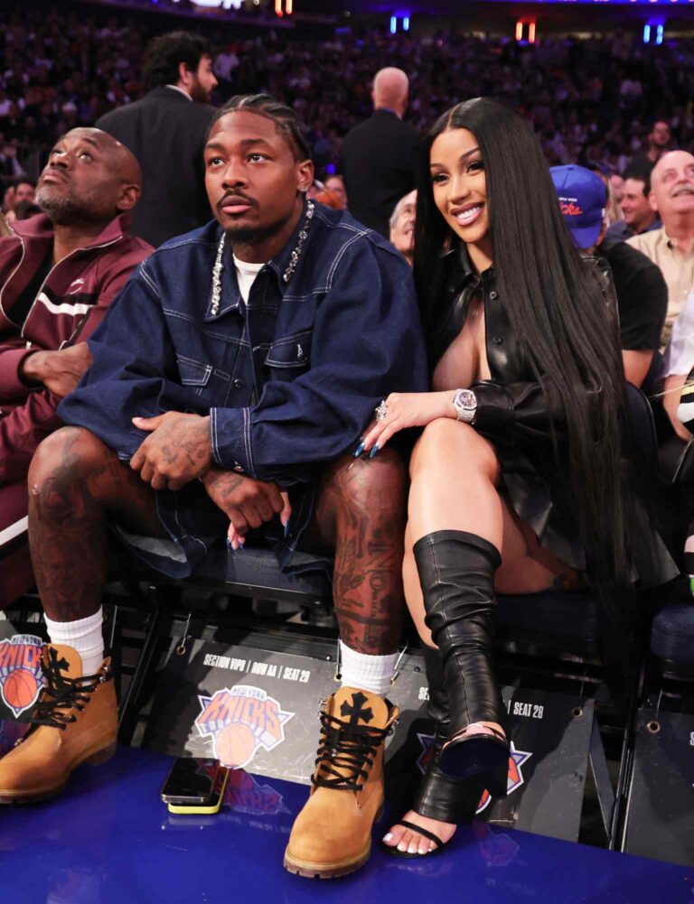 Stefon Diggs and Cardi B attend the game between the Boston Celtics and the New York Knicks 092525 2b968b1fe63c4f9699e1aab3946a11a3