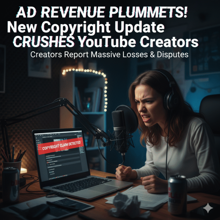 YouTube Creators Report Losing Ad Revenue After New Copyright Update Gemini Generated Image p4cyk9p4cyk9p4cy