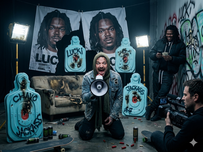 Lucki And Bam Margera Surprise Fans With Viral Promo Collaboration Gemini Generated Image vqokqkvqokqkvqok