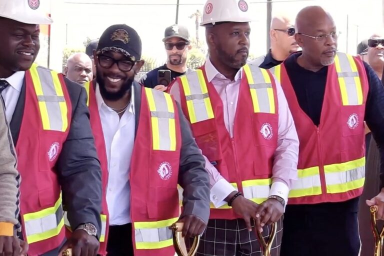 Kendrick Lamar attends his high school groundbreaking ceremony Kendrick Lamar attends his high school groundbreaking ceremony