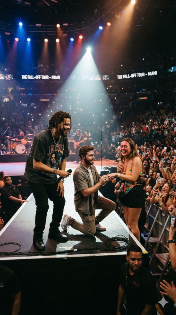 J. Cole Pauses Show for On-Stage Engagement in Miami Image 5ace444a