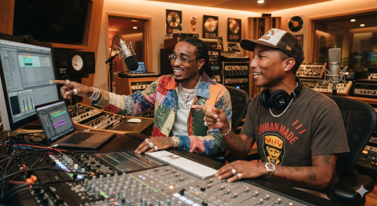Quavo Links with Pharrell Williams for ‘HAAVIN’ Image 8a1e2126